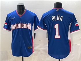 Dominican Republic #1 Jeremy Peña Baseball Blue 2026 World Baseball Classic Jersey