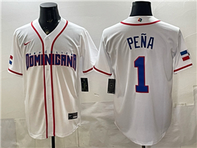 Dominican Republic #1 Jeremy Peña Baseball White 2026 World Baseball Classic Jersey