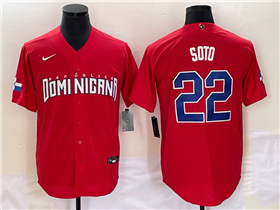 Dominican Republic Baseball #22 Juan Soto Red 2023 World Baseball Classic Jersey