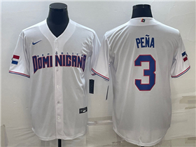 Dominican Republic Baseball #3 Jeremy Pena White 2023 World Baseball Classic Jersey