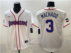 Dominican Republic #3 Manny Machado Baseball White 2026 World Baseball Classic Jersey