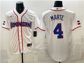Dominican Republic #4 Ketel Marte Baseball White 2026 World Baseball Classic Jersey