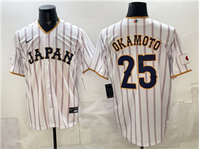 Japan Baseball #25 Kazuma Okamoto White 2026 World Baseball Classic Jersey