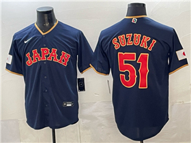 Japan Baseball #51 Seiya Suzuki Navy 2026 World Baseball Classic Jersey