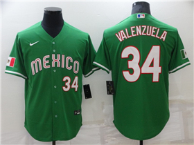 Mexico #34 Fernando Valenzuela Green Baseball Jersey