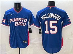 Puerto Rico #15 Martín Maldonado Blue 2026 World Baseball Classic Jersey