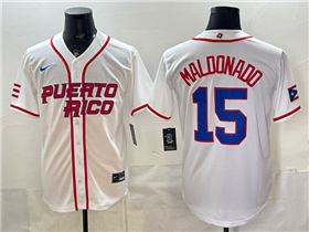 Puerto Rico #15 Martín Maldonado White 2026 World Baseball Classic Jersey