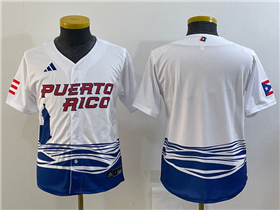 Puerto Rico Baseball Youth White 2023 World Baseball Classic Jersey