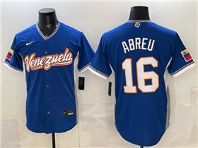 Venezuela Baseball #16 Wilyer Abreu Blue 2026 World Baseball Classic Jersey