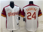 Venezuela Baseball #24 Miguel Cabrera White 2023 World Baseball Classic Jersey