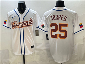 Venezuela Baseball #25 Gleyber Torres White 2026 World Baseball Classic Jersey