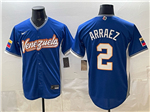 Venezuela Baseball #2 Luis Arráez Blue 2026 World Baseball Classic Jersey