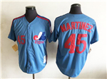 Montreal Expos #45 Pedro Martínez Blue Throwback Jersey