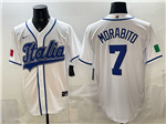 Italy Baseball #7 Nick Morabito White 2026 World Baseball Classic Jersey