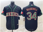 Mexico Baseball #34 Fernando Valenzuela Black 2023 World Baseball Classic Jersey