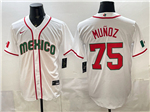 Mexico Baseball #75 Andrés Muñoz White 2026 World Baseball Classic Jersey