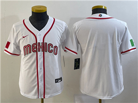 Mexico Baseball Youth White 2023 World Baseball Classic Jersey