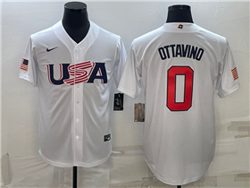 USA Baseball #0 Adam Ottavino White 2023 World Baseball Classic Jersey