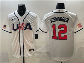 USA Baseball #12 Kyle Schwarber White 2026 World Baseball Classic Jersey