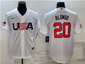 USA Baseball #20 Pete Alonso White 2023 World Baseball Classic Jersey