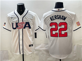 USA Baseball #22 Clayton Kershaw White 2026 World Baseball Classic Jersey