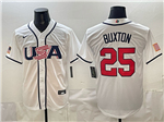USA Baseball #25 Byron Buxton White 2026 World Baseball Classic Jersey
