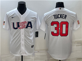 USA Baseball #30 Kyle Tucker White 2023 World Baseball Classic Jersey