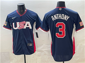 USA Baseball #3 Roman Anthony Navy 2026 World Baseball Classic Jersey