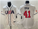 USA Baseball #41 Joe Ryan White 2026 World Baseball Classic Jersey