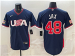 USA Baseball #48 Griffin Jax Navy 2026 World Baseball Classic Jersey
