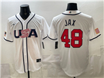 USA Baseball #48 Griffin Jax White 2026 World Baseball Classic Jersey