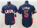 USA Baseball #5 Ernie Clement Navy 2026 World Baseball Classic Jersey