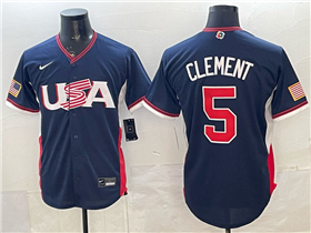 USA Baseball #5 Ernie Clement Navy 2026 World Baseball Classic Jersey