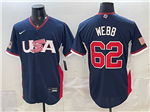 USA Baseball #62 Logan Webb Navy 2026 World Baseball Classic Jersey