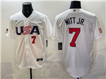 USA Baseball #7 Bobby Witt Jr. White World Baseball Classic Jersey