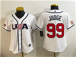 USA Baseball #99 Aaron Judge Women's White 2026 World Baseball Classic Jersey