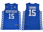 Kentucky Wildcats #15 DeMarcus Cousins Blue College Basketball Jersey