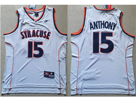 Syracuse Orange #15 Carmelo Anthony White College Basketball Jersey