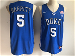 Duke Blue Devils #5 R.J. Barrett Blue College Basketball Jersey
