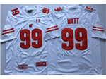 Wisconsin Badgers #99 J.J. Watt White College Football Jersey