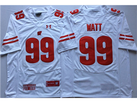 Wisconsin Badgers #99 J.J. Watt White College Football Jersey