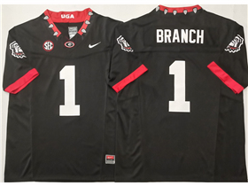 Georgia Bulldogs #1 Zachariah Branch Alternate Black College Football F.U.S.E. Limited Jersey