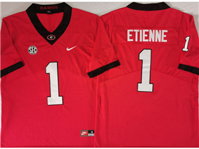 Georgia Bulldogs #1 Trevor Etienne Red College Football Jersey