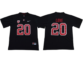 Stanford Cardinal #20 Bryce Love Black College Football Jersey