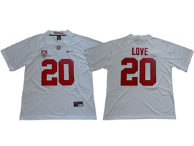 Stanford Cardinal #20 Bryce Love White College Football Jersey