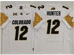 Colorado Buffaloes #12 Travis Hunter White College Football F.U.S.E. Limited Jersey