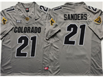 Colorado Buffaloes #21 Deion Sanders Gray College Football F.U.S.E. Limited Jersey