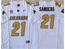Colorado Buffaloes #21 Deion Sanders White College Football F.U.S.E. Limited Jersey