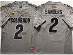 Colorado Buffaloes #2 Shedeur Sanders Gray College Football F.U.S.E. Limited Jersey