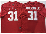 Alabama Crimson Tide #31 Will Anderson Jr. Red College Football Jersey